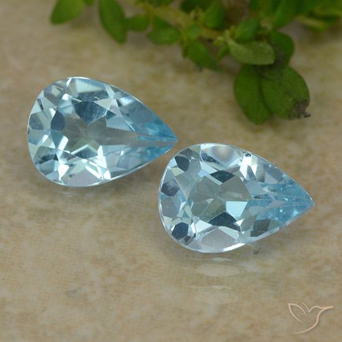 1.59ctw Naturel Bleu ciel Topaze, En forme de poire, VVS-VS