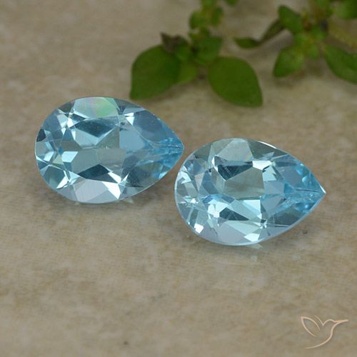 1.67ctw Naturel Bleu ciel Topaze, En forme de poire, VVS-VS