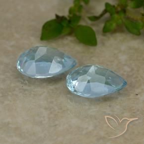 Achetez naturel 1.71ct Bleu ciel Topaze gems, En forme de poire, En provenance Brésil chez GemSelect. En stock, livraison internationale!