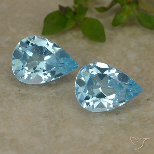 1.49ctw Naturel Bleu ciel Topaze, En forme de poire, VVS-VS