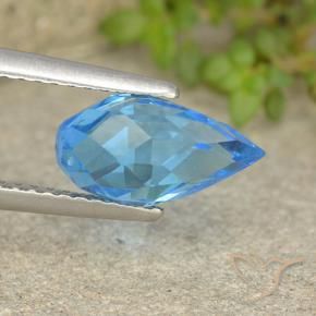 Topaze Bleu Suisse naturelle Briolette, 2.68 ct, VVS-VS
