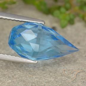 Topaze Bleu Suisse naturelle Briolette, 6.64 ct, VS