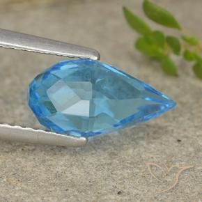 Topaze Bleu Suisse naturelle Briolette, 2.58 ct, VVS-VS