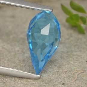 Topaze Bleu Suisse naturelle Briolette, 2.58 ct, VVS-VS