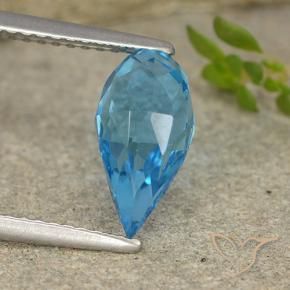 Topaze Bleu Suisse naturelle Briolette, 2.58 ct, VVS-VS