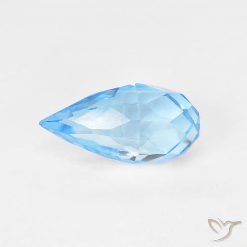 Topaze Bleu Suisse naturelle Briolette, 2.77 ct, VVS-VS