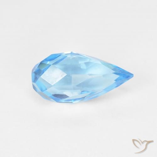 Topaze Bleu Suisse naturelle Briolette, 2.77 ct, VVS-VS