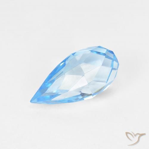 Topaze Bleu Suisse naturelle Briolette, 2.77 ct, VVS-VS