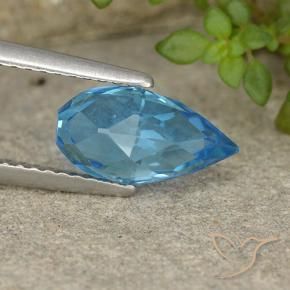 Topaze Bleu Suisse naturelle Briolette, 2.68 ct, VVS-VS