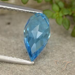 Topaze Bleu Suisse naturelle Briolette, 2.68 ct, VVS-VS