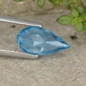 Topaze Bleu Suisse naturelle Briolette, 2.59 ct, VVS-VS