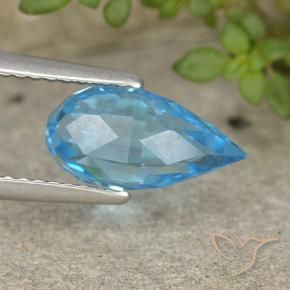 Topaze Bleu Suisse naturelle Briolette, 2.82 ct, VVS-VS