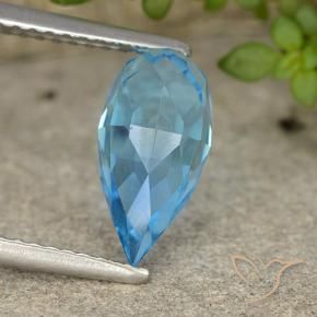 Topaze Bleu Suisse naturelle Briolette, 2.82 ct, VVS-VS