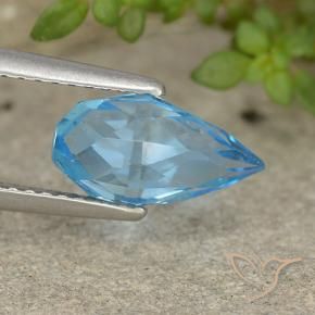 Topaze Bleu Suisse naturelle Briolette, 2.67 ct, VVS-VS