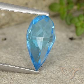 Topaze Bleu Suisse naturelle Briolette, 2.75 ct, VVS-VS