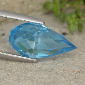 Topaze Bleu Suisse naturelle Briolette, 6.52 ct, VVS-VS