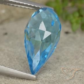 Topaze Bleu Suisse naturelle Briolette, 6.52 ct, VVS-VS
