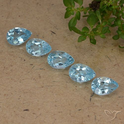 2.46ctw Naturel Bleu ciel Topaze, En forme de poire, VVS-VS