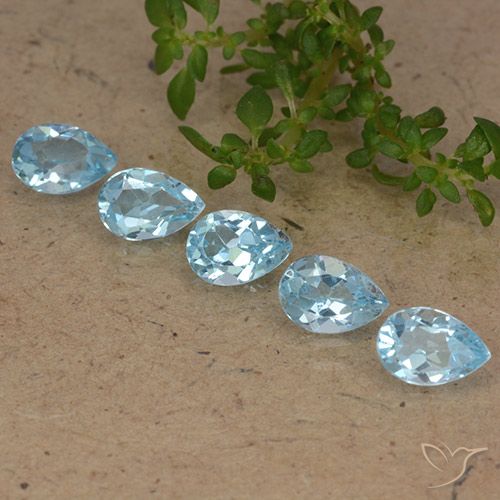 2.55ctw Naturel Bleu ciel Topaze, En forme de poire, VVS-VS