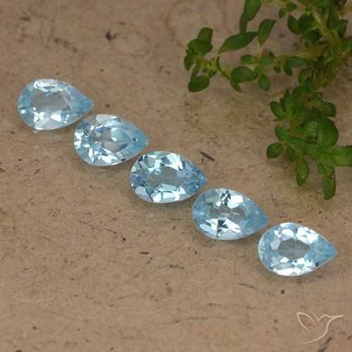 2.32ctw Naturel Bleu ciel Topaze, En forme de poire, VVS-VS