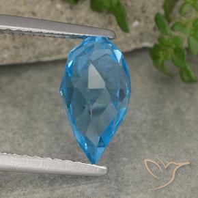 Topaze Bleu Suisse naturelle Briolette, 2.67 ct, VVS-VS