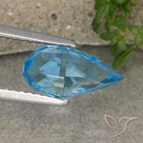 Topaze Bleu Suisse naturelle Briolette, 2.61 ct, VVS-VS