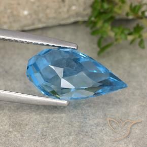 Topaze Bleu Suisse naturelle Briolette, 2.71 ct, VVS-VS