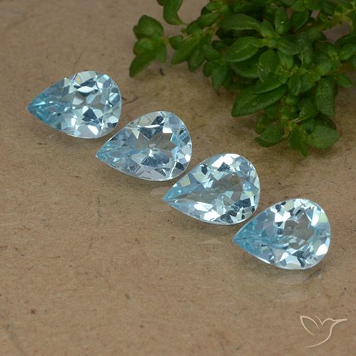 2.88ctw Naturel Bleu Suisse Topaze, En forme de poire, VVS-VS
