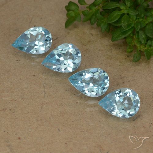 2.68ctw Naturel Bleu ciel Topaze, En forme de poire, VVS-VS