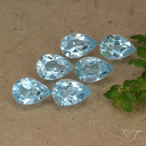 3.11ctw Naturel Bleu ciel Topaze, En forme de poire, VVS-VS