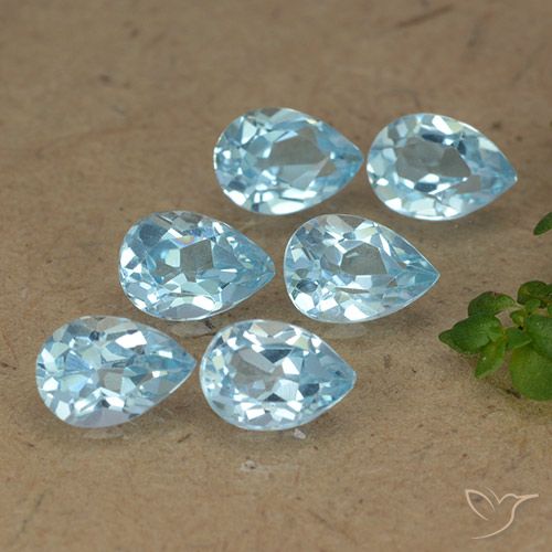 3.21ctw Naturel Bleu ciel Topaze, En forme de poire, VVS-VS