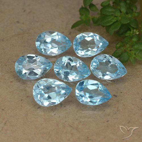 3.83ctw Naturel Bleu ciel Topaze, En forme de poire, VVS-VS