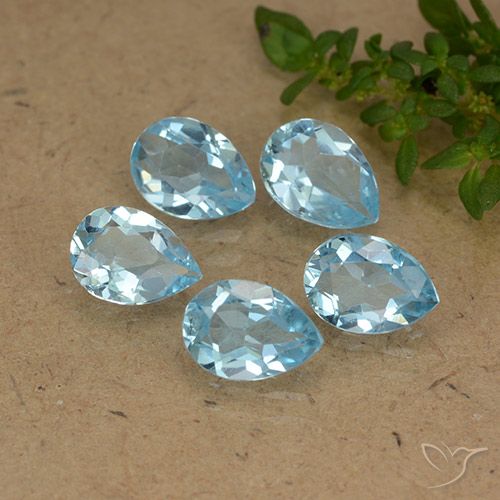 3.87ctw Naturel Bleu ciel Topaze, En forme de poire, VVS-VS