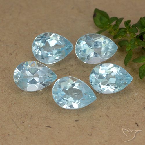 4.39ctw Naturel Bleu ciel Topaze, En forme de poire, VVS-VS