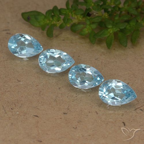 2.12ctw Naturel Bleu ciel Topaze, En forme de poire, VVS-VS