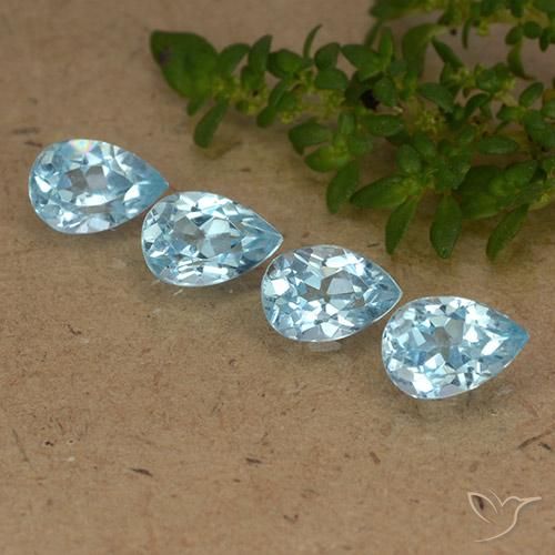 2.51ctw Naturel Bleu Suisse Topaze, En forme de poire, VVS-VS