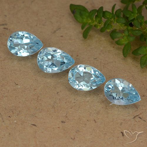 2.30ctw Naturel Bleu ciel Topaze, En forme de poire, VVS-VS