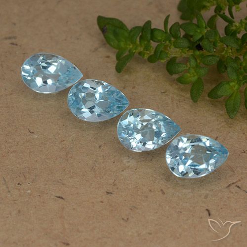 2.22ctw Naturel Bleu Suisse Topaze, En forme de poire, VVS-VS