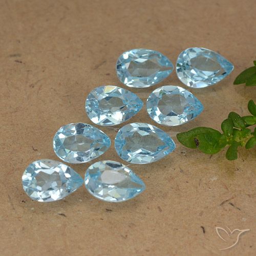 3.97ctw Naturel Bleu ciel Topaze, En forme de poire, VVS-VS