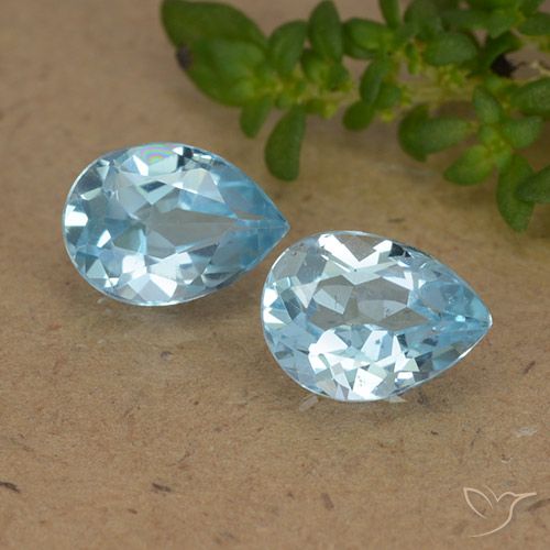1.70ctw Naturel Bleu ciel Topaze, En forme de poire, VVS-VS