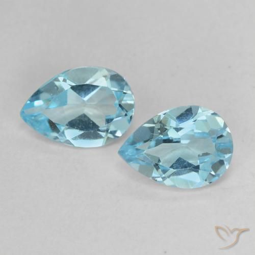1.65ctw Naturel Bleu ciel Topaze, En forme de poire, VVS-VS