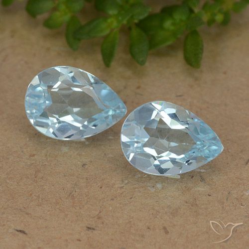 1.54ctw Naturel Bleu ciel Topaze, En forme de poire, VVS-VS