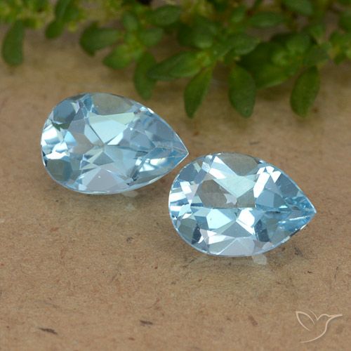 1.77ctw Naturel Bleu ciel Topaze, En forme de poire, VVS-VS