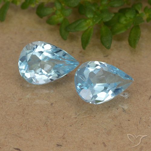 1.53ctw Naturel Bleu ciel Topaze, En forme de poire, VVS-VS