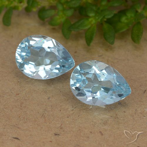 1.77ctw Naturel Bleu ciel Topaze, En forme de poire, VVS-VS