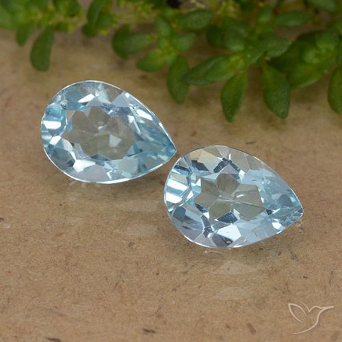 1.82ctw Naturel Bleu ciel Topaze, En forme de poire, VVS-VS