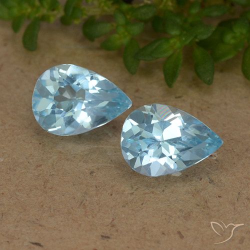 1.49ctw Naturel Bleu ciel Topaze, En forme de poire, VVS-VS