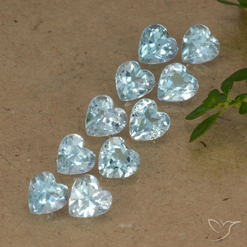 2.88ctw Naturel Bleu ciel Topaze, Cœur, VS