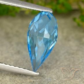 Topaze Bleu Suisse naturelle Briolette, 2.66 ct, VVS-VS