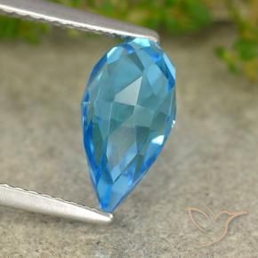 Topaze Bleu Suisse naturelle Briolette, 2.72 ct, VS